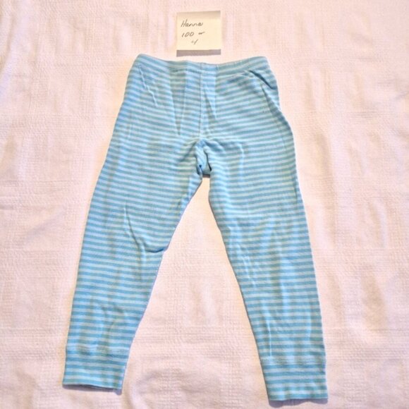 Hanna Andersson girls size 100 or 4 2 tone blue striped leggings - Picture 2 of 3